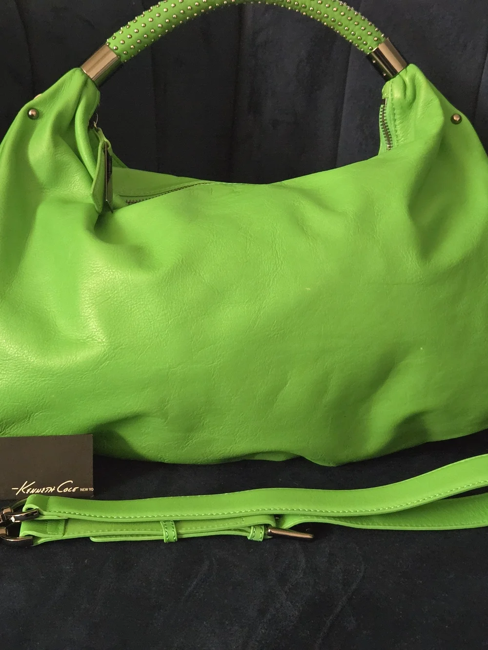 Kenneth Cole Bright Green Leather Hobo Bag